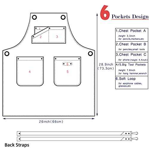 Work Apron with Tool Pockets for Men, Women With Pockets & Crossback Ideal for Woodworkers, Blacksmiths, Gardeners, Mechanics, BBQ Heavy Duty