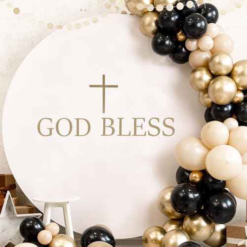 God Bless Cross Wall Decal, PVC Material God Bless Stickers Decorative God Bless Backdrop God Bless Banner God Bless Wall Decor for God Bless Baptism Decorations