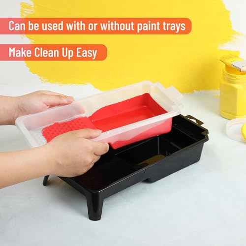 Bates- Paint Tray Liner, 4 Inches, One Plastic Paint Tray with 10 pcs Paint Pan Liners, Paint Pans Trays, Disposable Paint Tray, Paint Roller Tray Liners, Paint Trays for Painting Walls