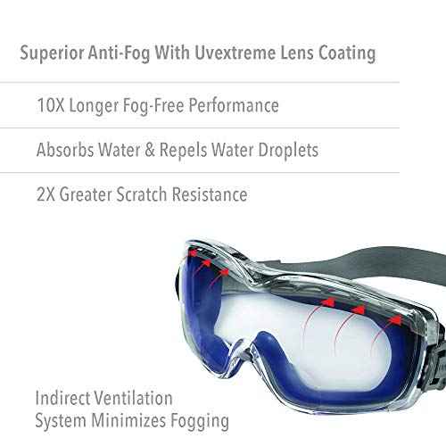 Uvex Stealth +2.0 Diopter Reading Magnifier Goggles with Uvextreme Anti-Fog Lens (S3992X)