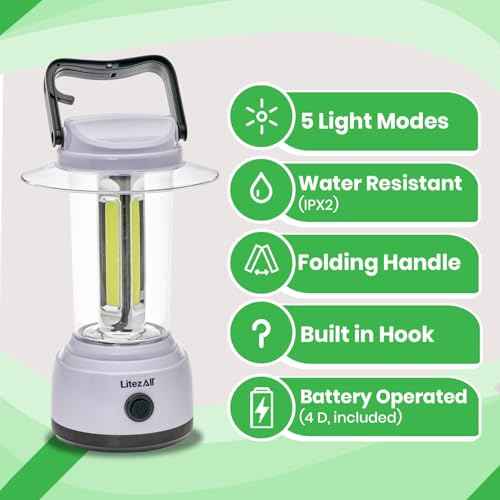 LitezAll LED Lanterns for Power Outages, Brightest Lantern 2000 Lumens - Battery Powered Light Emitting Diode Lantern for Emergency and Camping