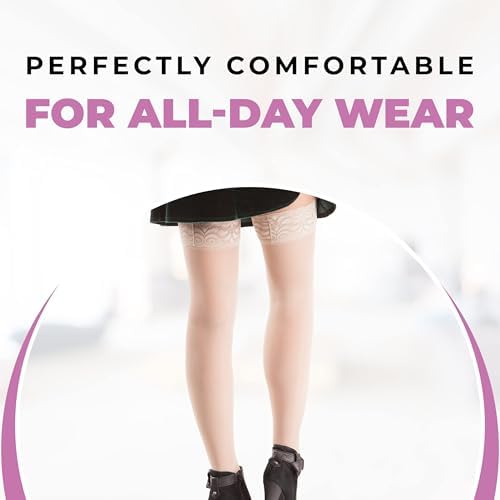 ITA-MED Sheer Thigh High Compression Stockings for Women, 20-30 mmHg Medical Compression Socks, Closed Toe