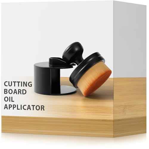 Cutting Board Oil Wax Applicator with Holder, Board Applicator for Applying Mineral Oil, Wax, Wood Oil on Cutting Boards, Spatula, Butcher Blocks, Spoon and Other Wooden Bamboo Utensils