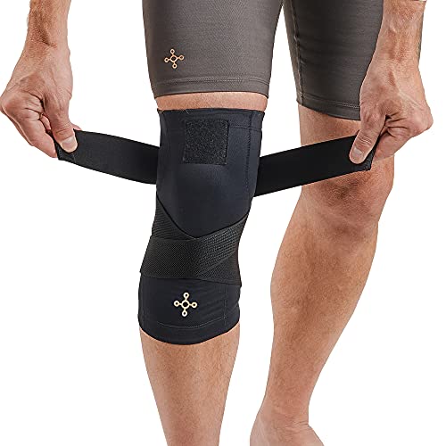 Tommie Copper Pro-Grade Compression Knee Sleeve, Unisex, Men & Women, Adjustable Ultimate Support Sleeve, Integrated Straps for Knee Stability & Muscle Support - Black, Small