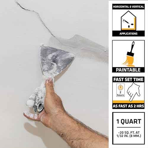 SIKA Sikacryl Ready-Mix Concrete Patch, Gray, Textured, 1 qt (6 Pack) - Durable Repair for Spalls and Cracks in Concrete and Masonry, Easy Cleanup, Acrylic-Based