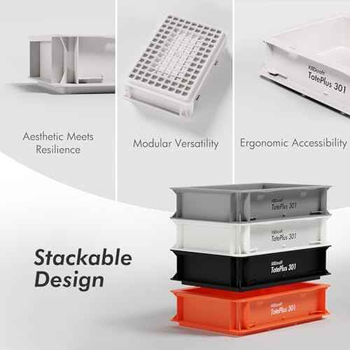 KBDcraft Stackable Storage Bin - Heavy-Duty Plastic Organizer Box and Tray with Straight Walls, small plastic bin totes for storage, 12"x8"x3", 0.5Gal, Green, 3 Pack