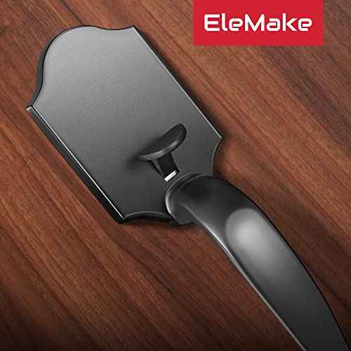 Front Door Handleset, Entry Door Handle Set with Cove Knob for Right and Left Handed Sided Doors, Interior and Exterior Entrance Passage Lock, Lower Half Grip, Matte Black