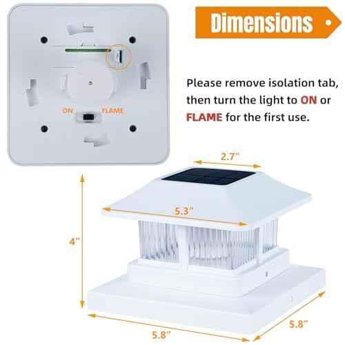 Dynaming Solar Flame Post Cap Lights Outdoor, Solar Powered White Shell Fence Post Light, Flickering Flame LED Lamps Waterproof for Garden Deck Patio, Fit 4x4, 5x5 or 6x6 Vinyl/Wooden Posts, 8 Pack