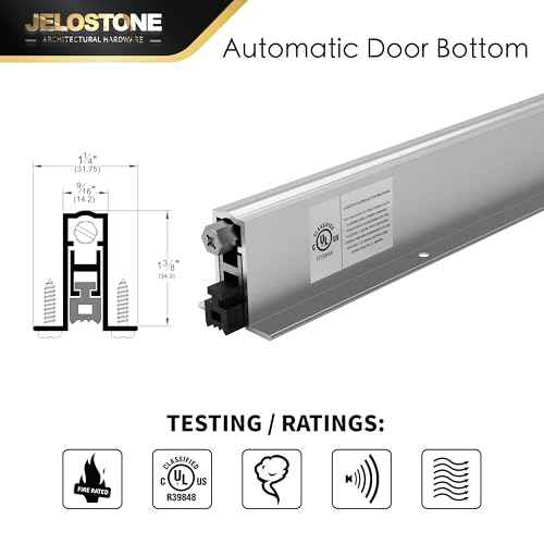 Commercial Automatic Door Bottom, Mill Finish, 9/16" W x 36" L x 1-3/8"H, Aluminum Automatic Door Bottom, Full Mortise with Neoprene Insert, JS-4111RL