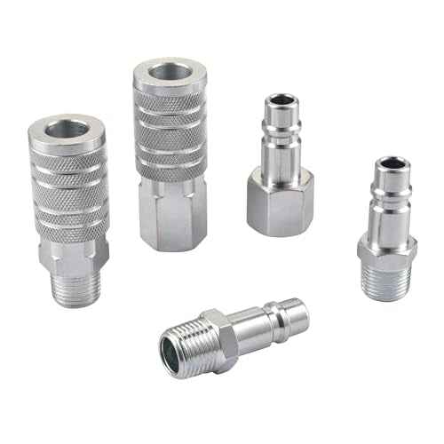 Yolass 1/2¡±NPT Air Hose Quick Connection Accessory Set,1/2 Inch NPT Threads Size,2Pcs High Flow Air Coupler and 3Pcs Air Plug,Widely used in Professional Workplace,Home,Auto Repair and so on