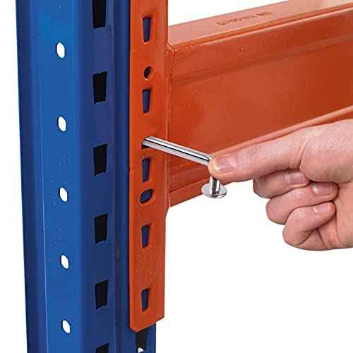HOIGON 100 PCS M7 Universal Pallet Rack Drop Pin, Round Head Pallet Rack Safety Bolts, Strong Universal Pallet Rack Safety Pin for Warehouse Home DIY Pallet Racks Shelving Units, 2.93 x 0.28 Inch