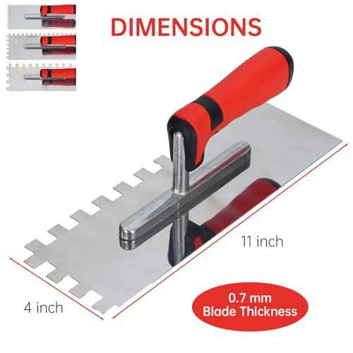 Square Notched Tile Trowel Set, with Rubber Grout Float,Grout Sponge and Work Gloves,Ideal for Masonry Tiling Tools and Flooring Installation
