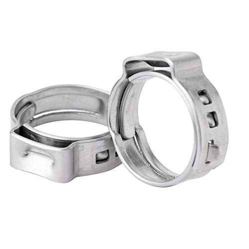 15pcs 3/4 Inch Stainless Steel PEX Cinch Clamps, Crimp Rings Pinch Clamps for PEX Tubing Pipe Fitting Connections, Pack of 15