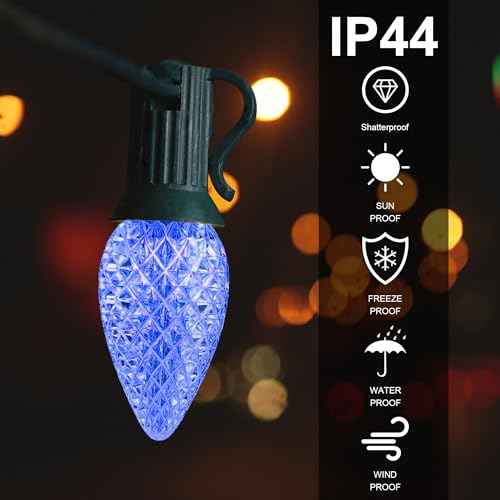 C7 LED Replacement Light Bulbs - 100-Pack Shatterproof E12 Candelabra Base for Christmas String Lights, Waterproof & Dimmable Village Bulbs - Multicolor