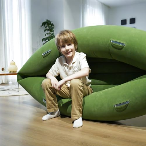 Sensory Peapod Chair for Kids, 60" Inflatable Pea Pod Chair Sensory Toys for Autistic Children, ADHD Sensory Canoe with Neck Pillow, Electric Air Pump, Green