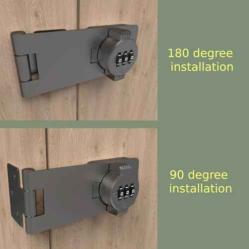 Keyless Combination Lock ? 3-Digit Combination Lock for Cabinet Doors ? Twist Knob Hasp Latch Lock with Password Code ? Zinc Alloy Cabinet Door Latch for Kitchen Drawers, Cabinets, Cupboard (Grey)
