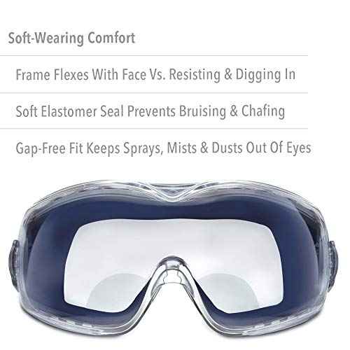 Uvex Stealth +2.0 Diopter Reading Magnifier Goggles with Uvextreme Anti-Fog Lens (S3992X)