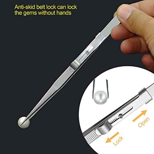 3 Pack Diamond Holder Pick Up Tool - Stainless Steel Tweezers with Diamond Claw and Stone Jewelry Grabber