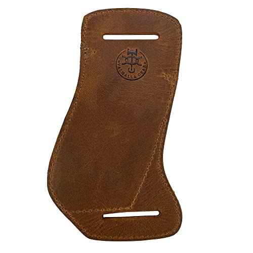 Horizontal Knife Holster Handmade from Full Grain Leather - Multitool Holder, Tool Case, Camping & Outdoor Accessories :: Bourbon Brown