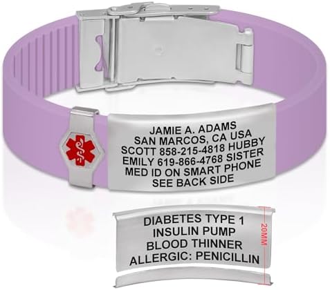 Divoti Custom Engraved Medical Alert ID Bracelet – Dual-Sided Laser Etching, Silicone Wristband, Stainless Steel Security Clasp – Adjustable & Trim-to-Fit – Emergency Medical Info Band for Men & Women