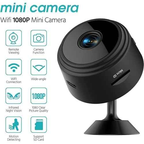 Thcbme Spy Camera Hidden Camera, 1080P HD WiFi Camera - Mini Nanny Cam with Night Vision & Motion Detection - Indoor/Outdoor Wireless Cameras for Home, Car, Baby & Pet Monitoring