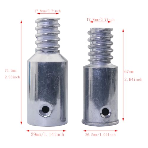 2PCS 1 in & 7/8 in Threaded Tip Replacement Ultra Threaded Tip Repair Kit Pole Handle Replacement Extension Pole Adapter Tips for Extension Poles Repairing