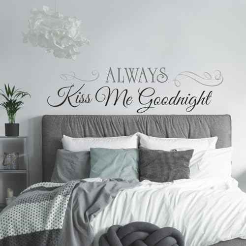 RoomMates RMK2084SCS Always Kiss Me Goodnight Black Quote Peel and Stick Wall Decals