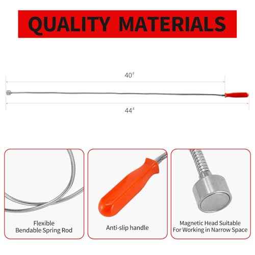 Flexible Magnetic Pickup Tool Bendable Retrieve Stick - Extendable to 44¡±20LB Pull, Useful for Hard-to-Reach Place, Sink Drains Mechanic Automotive