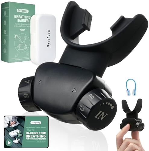 Breathing Trainer | Premium Silicone Trainer | Boost Breathing Patterns | Adjustable Resistance Levels | Compact, Portable, and Easy to Maintain (Black)