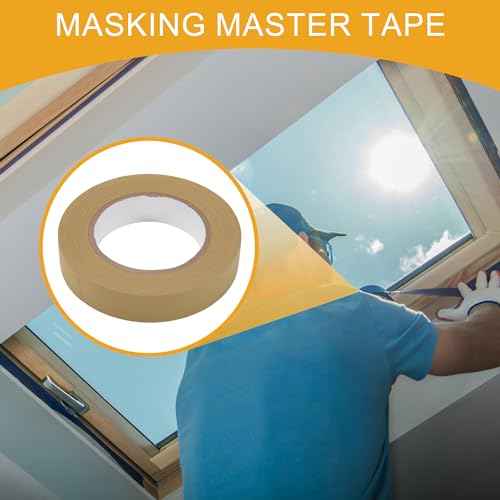 1 Pc 1 Inches x 60.1 Yards Universal Painters Tape - DIY Car Auto Paint for Masking Tape No Residue - Crepe Paper Brown