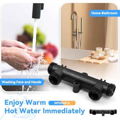 WP596816 Sensor Valve Kit for watts Recirculating Hot Water Pump, Essential Component of Hot Water Recirculation System, Includes 2 x 12in Stainless Steel Pipes & Thermal Bridge Valve