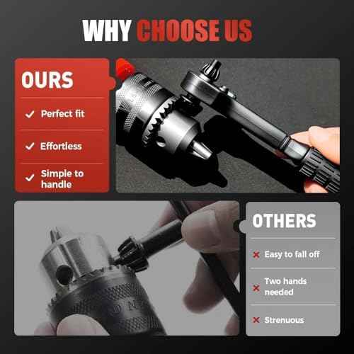 3 in 1 Drill Chuck Ratchet Wrench, Drill Press Chuck Key, Replacement Tool for Electric Drills & Power Tools with Extended Arm for Added Torque (All Size)