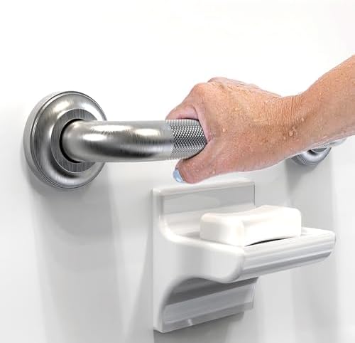 1-1/4" Knurled Grab Bar, ADA Compliant Bath Safety Shower Handrail, Bathroom Mobility Aid Handle for Seniors and Disabled, Heavy Duty 500lbs Support