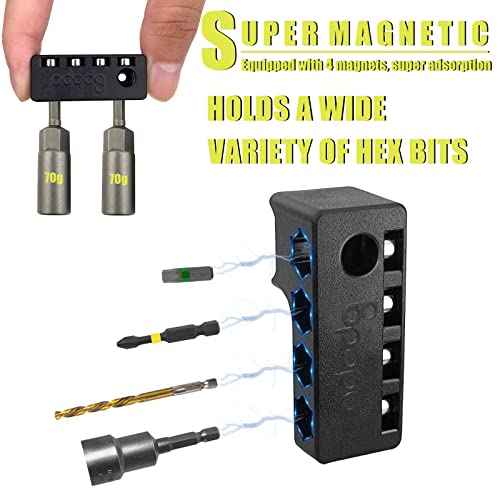 Magnetic 1/4-Inch Hex Bit Holders fit for Ryobi 18v Drill,Hex Screw Bit Storage on Side of Power Drill,Keep Bits Within Reach, Left Side