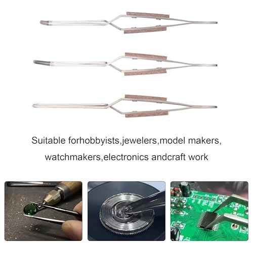 3pcs Soldering Tweezers Set Jewelry welding tweezers Cross Lock Tweezers for Jewelry Making 45¡Æ & Straight + 90¡Æ Angled Solder Tweezers