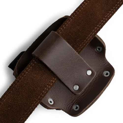Hide & Drink, Large Tape Measure Holder, Tool Holster w/Easy Belt Loop for Handymen, Carpenters, Electricians, Durable Hammer Pouch, Full Grain Leather, Handmade