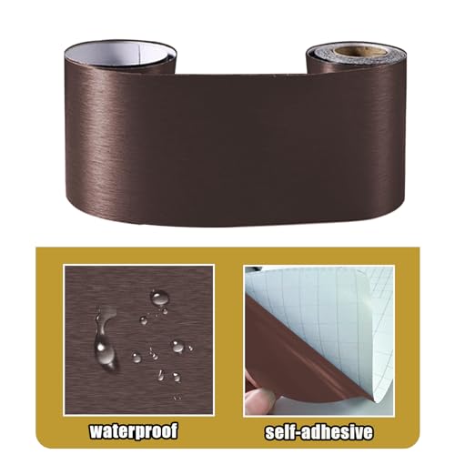 Metallic Color Self Adhesive 3D Peel and Stick Waterproof Wall Border Easy to Apply Kitchen Bathroom Tiles Sticker 4.2x196.8 inch (Bronze Gold)