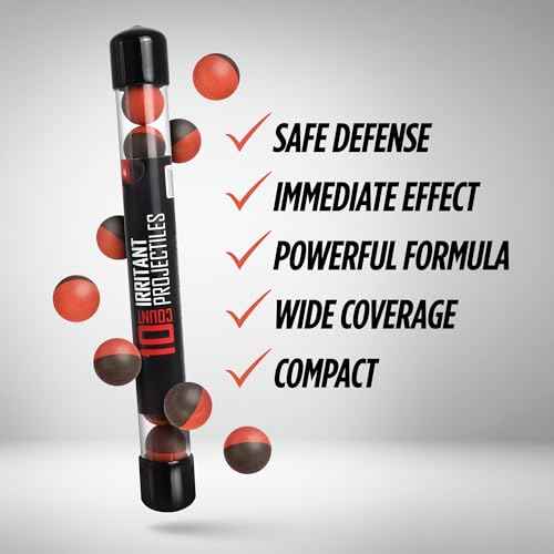 68 Caliber Self Defense Balls, Powerful Irritant Formula, 68 Caliber Pepper Balls for Non Lethal Protection, OC Spray Balls for Maximum Strength