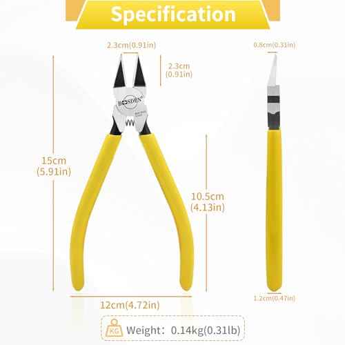 BOOSDEN 6'' Wire Cutters 5 PACK, Diagonal Cutting Pliers, Dikes Side Cutters, Barbed Wire Snips, Precision Spring Loaded Wire Cutters, Wire Clipper for Crafting, Floral, Electrical, DIY
