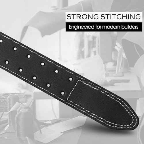 FUERI Tool Belt Heavy Duty Black Leather Utility Belts for Bags Construction Carpenters Electricians Framers Ironworkers Men Pouches Suspenders Women