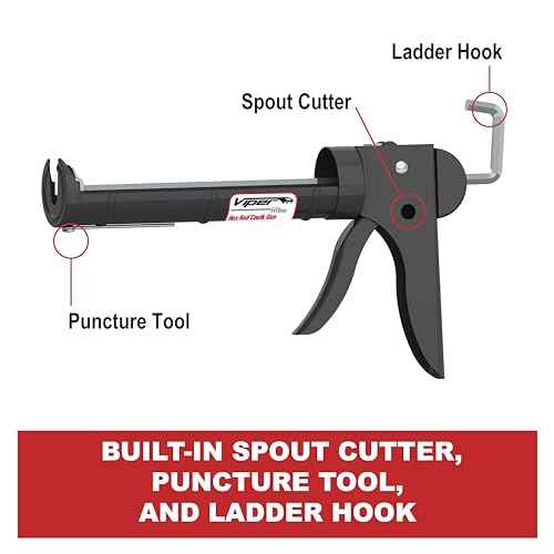 Albion Engineering H10XD Viper Line Manual Barrel Cartridge Caulking Gun with Hex Rod, No Drip, 1/10 Gallon (10 oz), 10:1 Drive