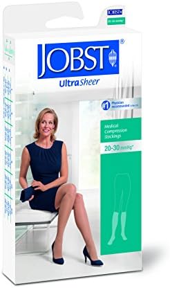 JOBST 119691 BSN Medical UltraSheer Compression Stocking, Knee High, 20-30mmHg, Closed Toe, Espresso, X-Large, Pair