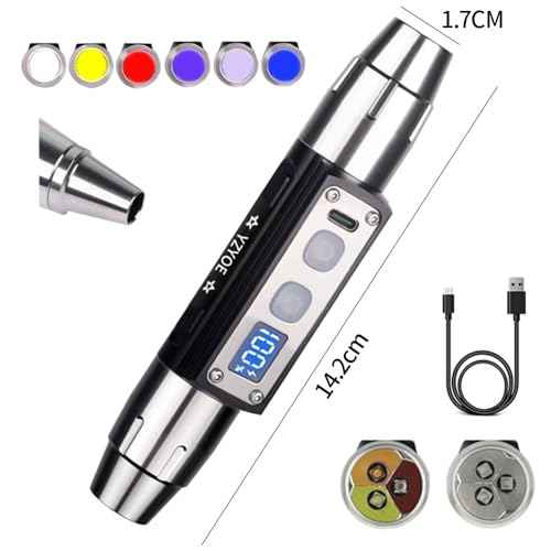 Six LEDs Rechargeable Gemstone Flashlight Jade Appraisal Light, Super Bright Jewelry Diamond Detector Lamp.
