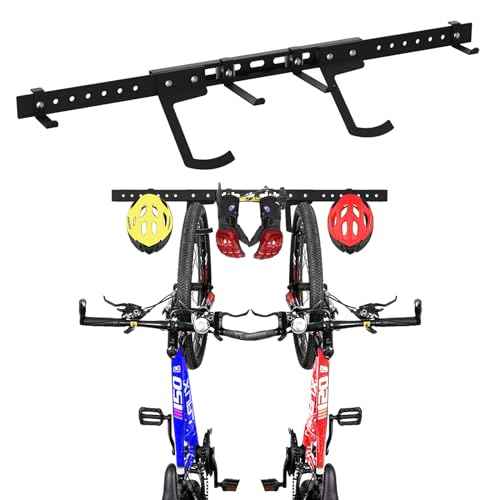 Bike Rack Garage Wall Mount,Bike Hangers for Garage Organization,Vertical Bicycles Hanger Hooks for Indoor Space Saving,2 Bicycles and 2 Helmets