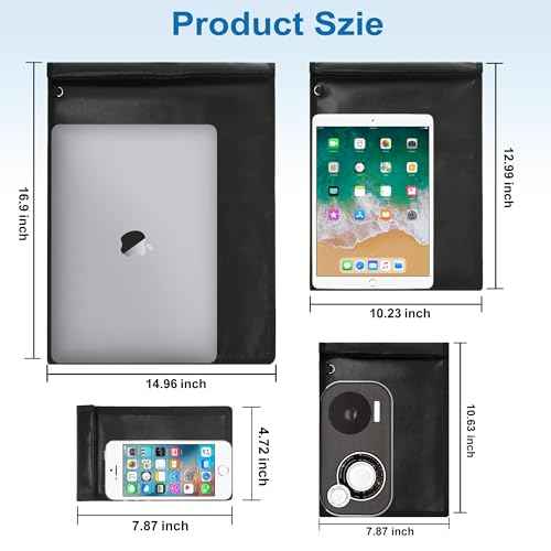 Faraday Bag 4 Pack ? Waterproof & Fireproof Signal Blocking Pouch for Laptop, Tablet, Phone, Car Key ? Anti-Theft & Anti-Tracking Faraday Cage Sleeve