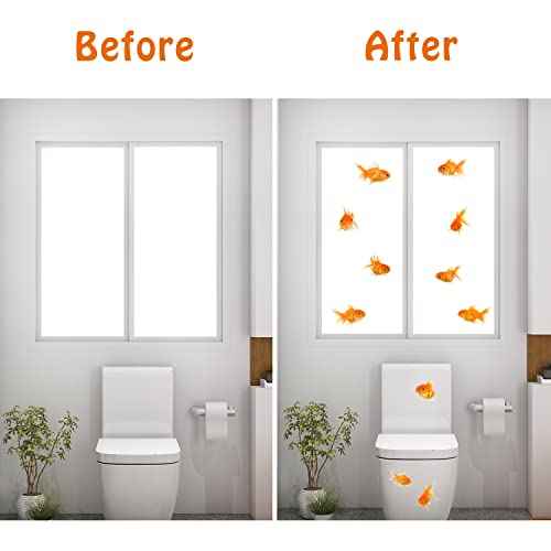 Vinyl Stickers 12 Goldfish Wall Decals Peel and Stick Wall Decor Stickers for Home Bathroom Kitchen Windows Wall Decor Laptop Sticker Car Decal Travel Luggage Sticker Decorations