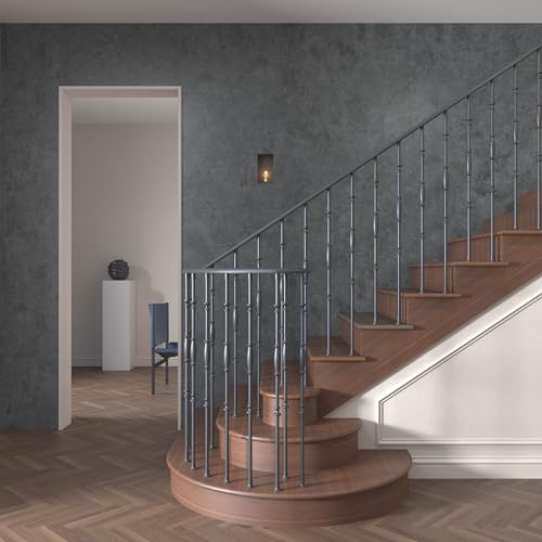 16"¡¿118" Thick Dark Blue Grey Concrete Wallpaper Peel and Stick Waterproof Glossy Textured Gray Concrete Contact Paper Vinyl Wrap Self Adhesive Cement Tile Sticker for Countertops Kitchen Walls
