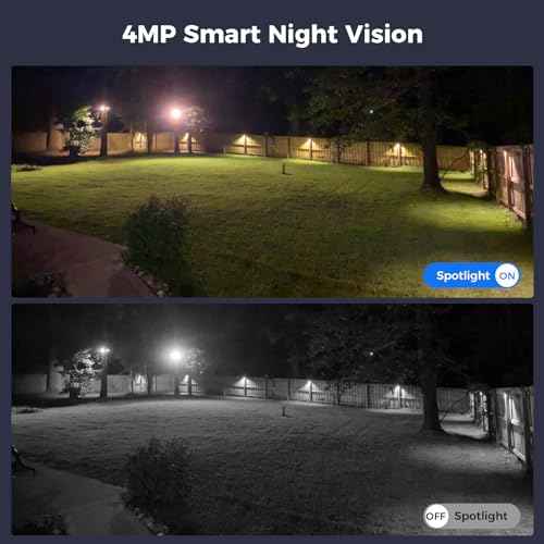 Hiseeu Solar Wireless Security Camera, 2.4G WiFi, Full HD Night Vision, Pan-Tilt Control, Smart Motion Detection, Two-Way Audio, IP66 Waterproof, 100% Wireless Camera Ideal for Home & Business