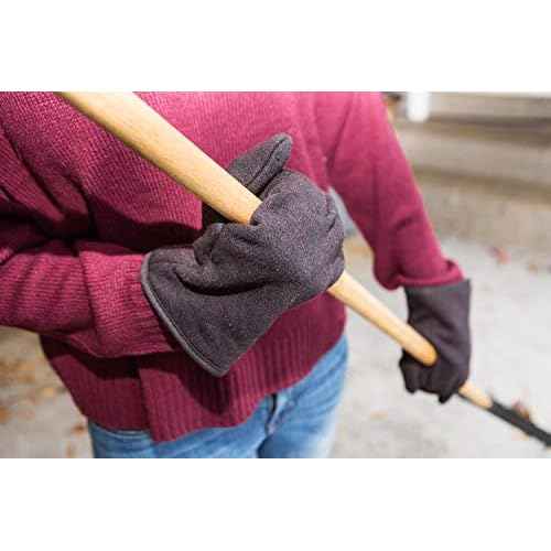 G & F Products Brown Jersey Winter Work Gloves with Red Fleece Lining