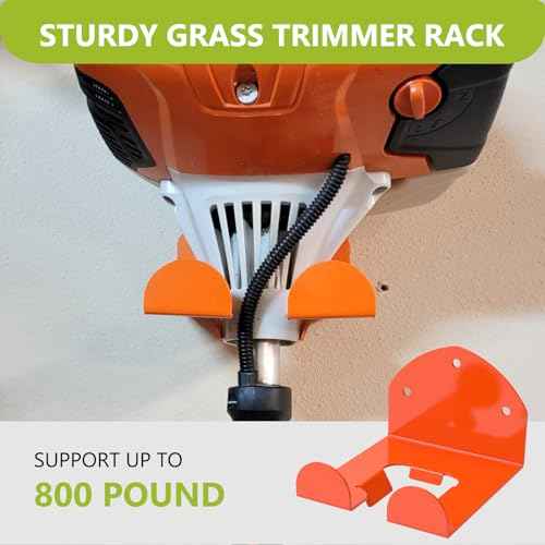 2 Pack Garage Organizer Trimmer Rack Heavy Duty Weed Eater Hanger Trimmer Hanger Garden Power Tool Hanger for Grass Trimmer, Hedge Trimmer, Garage Trimmer Garden Tools